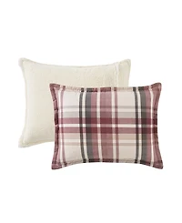 Vcny Home Plaid Brushed Flannel and Sherpa 3-Pc. Comforter Set, Full/Queen