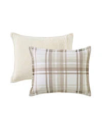 Vcny Home Plaid Brushed Flannel and Sherpa 3-Pc. Comforter Set