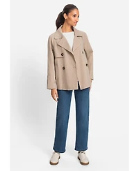 Olsen Women's Cropped Trench