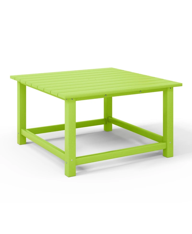 5-Piece Hdpe Adirondack Chair Outdoor Patio Square Table Conversation Set
