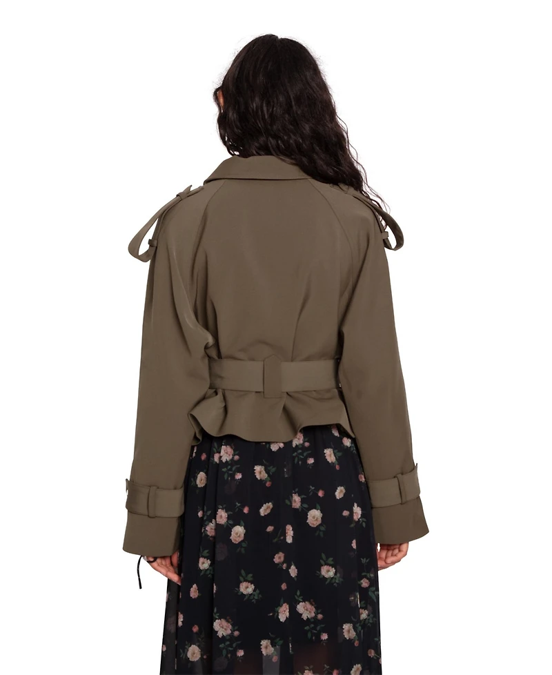 Belle & Bloom Women's Fast Car Cropped Trench