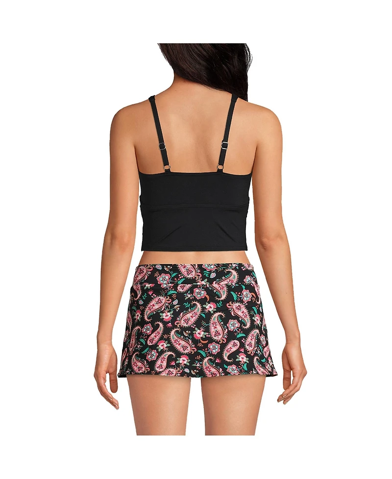 Lands' End Women's D-Cup V-Neck Wrap Midkini Top