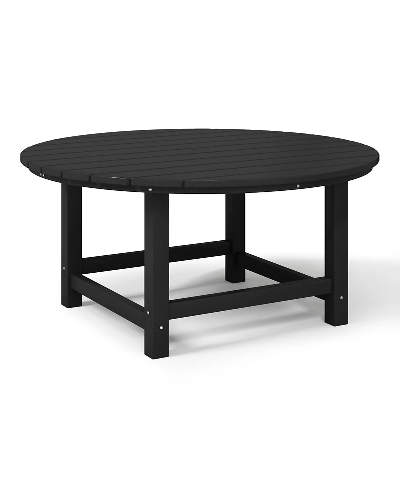 5-Piece Outdoor Patio Hdpe Adirondack Chair With Round Coffee Table Conversation Set