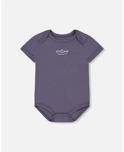 Deux par Deux Baby Boys Organic Cotton Onesie Navy Blue
