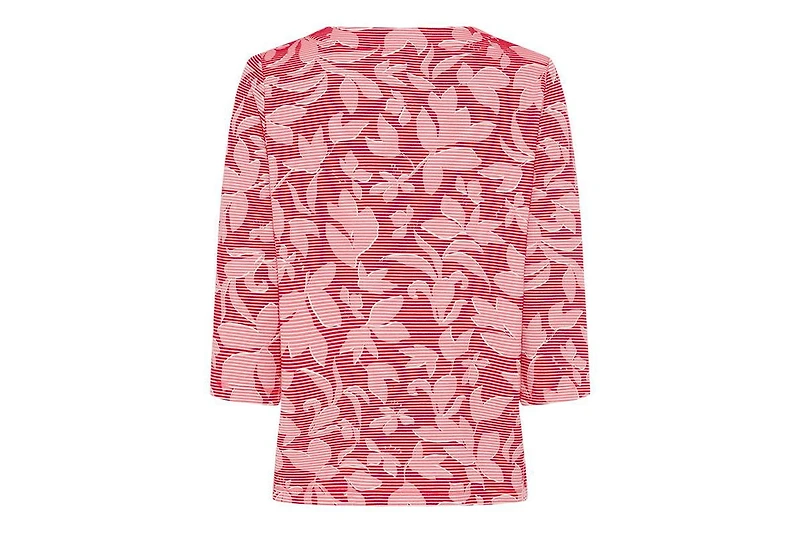 Olsen Women's Floral Rib Knit Jersey Top