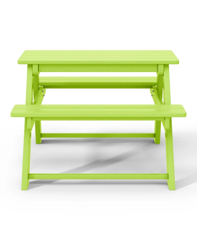 Outdoor Patio Kids Hdpe Plastic Picnic Bench Table
