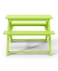 Outdoor Patio Kids Hdpe Plastic Picnic Bench Table