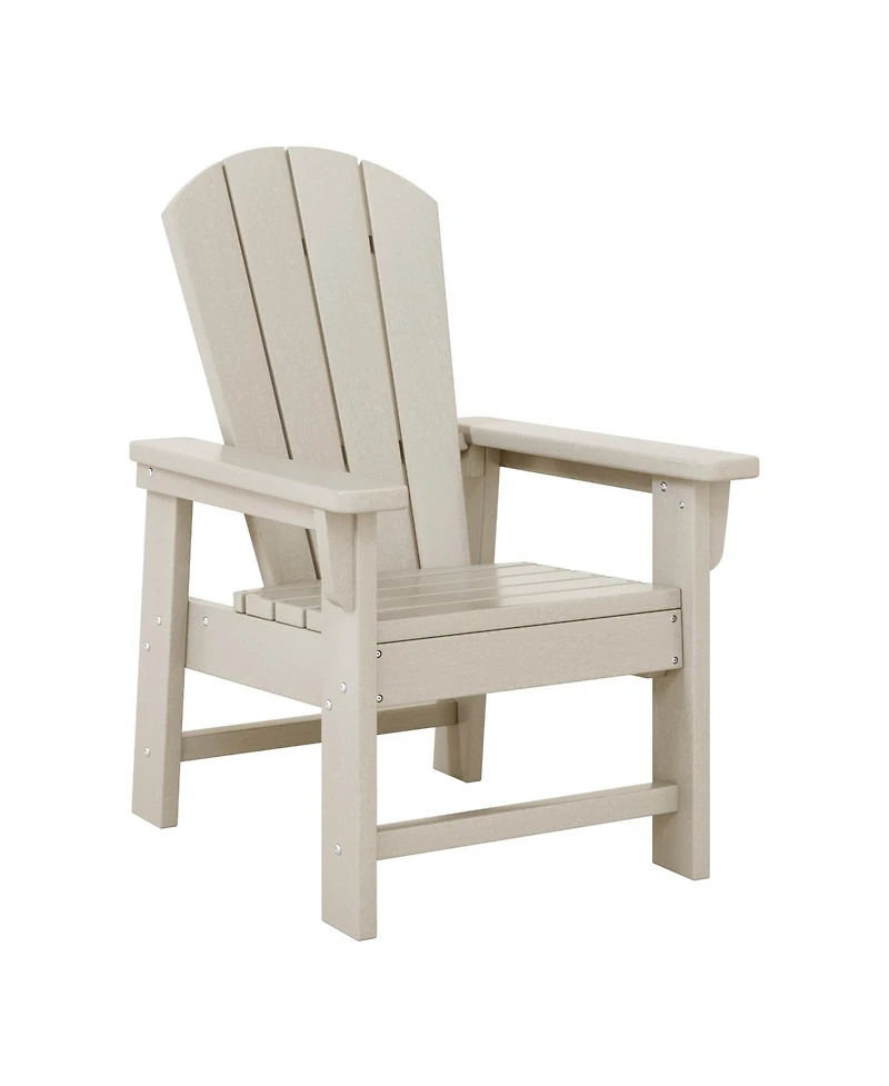 2-Piece Kids Outdoor Hdpe Adirondack Chair With Square Side Table Set