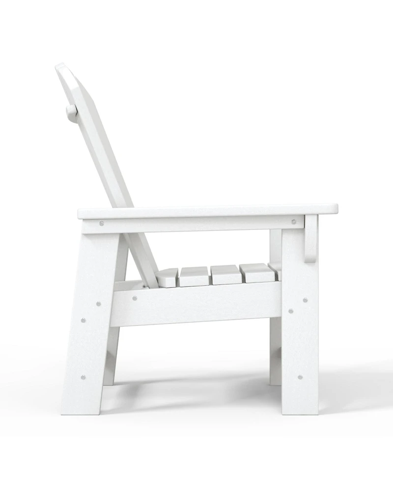 2-Piece Kids Outdoor Hdpe Adirondack Chair With Square Side Table Set