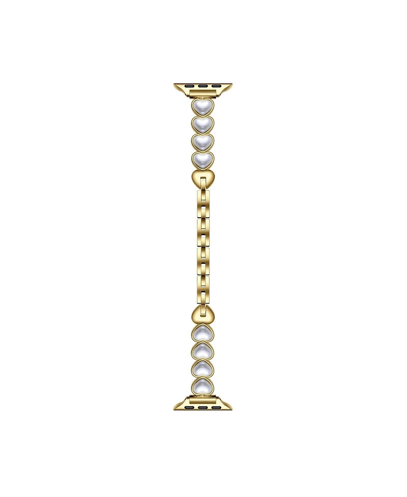 Posh Tech Grace Cultivated Pearl and Metal Band for Apple Watch, Fits All Apple Watch Models