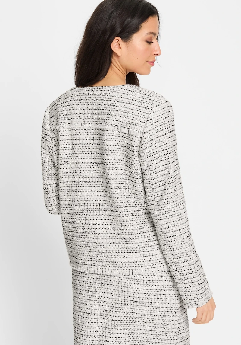 Olsen Women's Collarless Tweed Jacket