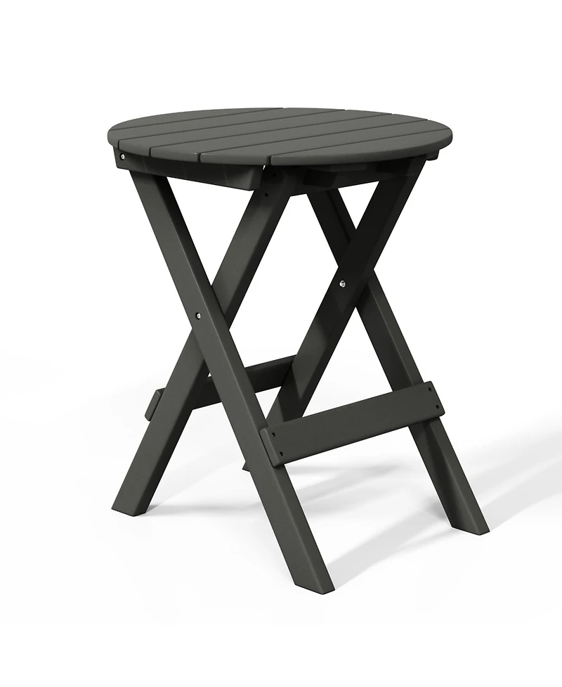 Hdpe Outdoor 24.5 Inch Round Portable Folding Patio Dining Table