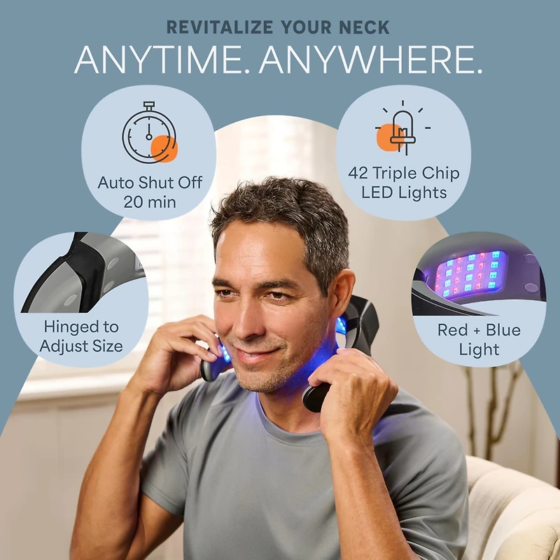 LifePro Red Light Therapy Device – Compact, Rechargeable Neck Pain Relief, Near Infrared Light with Multiple Settings