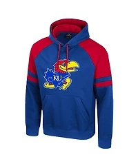 Colosseum Men's Royal Kansas Jayhawks Todd Raglan Pullover Hoodie