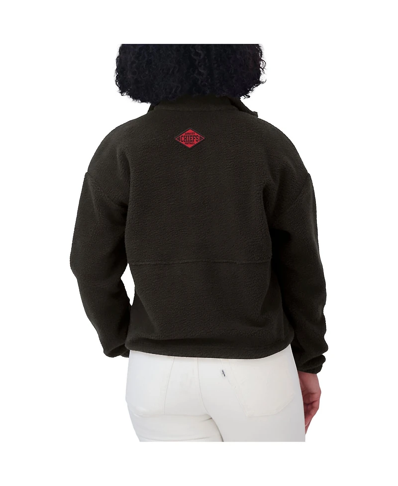 Wear By Erin Andrews Women's Black Kansas City Chiefs Polar Fleece Half-Zip Jacket