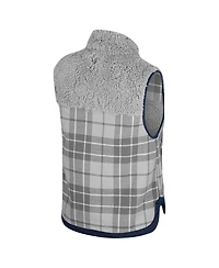 Colosseum Women's Gray Michigan Wolverines Matilda Sherpa Plaid Full-Zip Vest