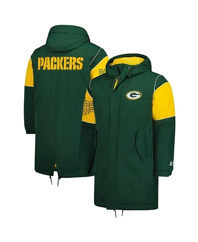 Starter Men's Green Green Bay Packers Dynasty Polyfill Stadium Full-Zip Jacket