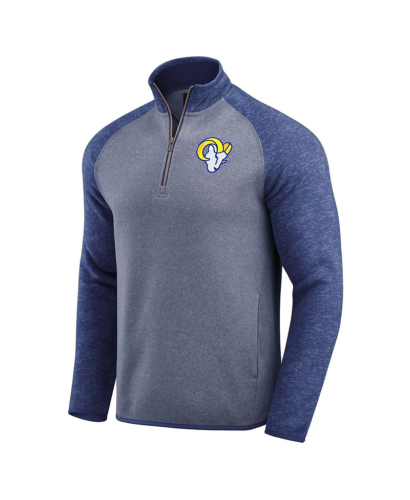 Fanatics Men's Blue Los Angeles Rams Tonal Quarter-Zip Jacket