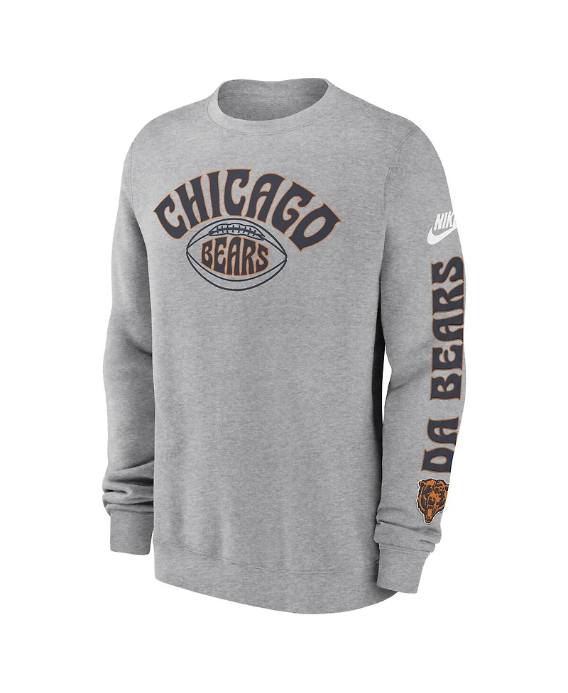 Nike Men's Chicago Bears Nike Charcoal Rewind Club Pullover Sweatshirt