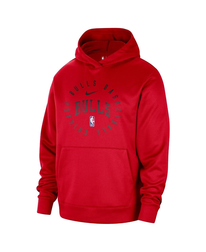 Nike Men's Red Chicago Bulls 2024/25 Spotlight On-Court Practice Performance Pullover Hoodie