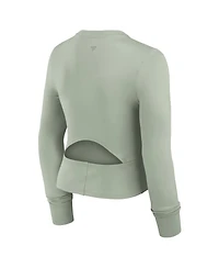 Fanatics Women's Green Bay Packers Studio Fitted Long Sleeve Gym Top