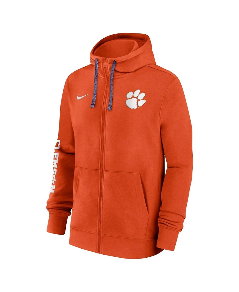 Nike Men's Orange Clemson Tigers 2024 Sideline Full-Zip Hoodie
