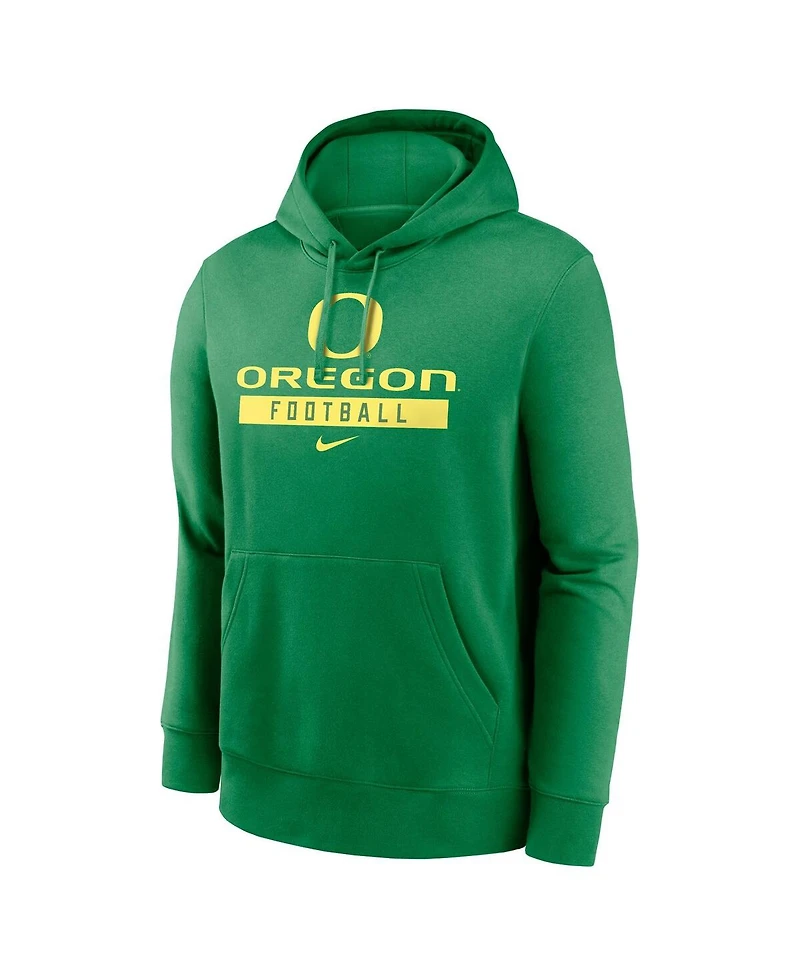 Nike Men's Green Oregon Ducks Football Stack Club Fleece Pullover Hoodie