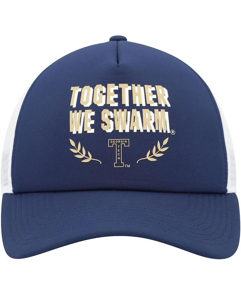 Adidas Men's Navy Georgia Tech Yellow Jackets Phrase Foam Front Trucker Adjustable Hat