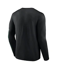 Fanatics Men's Black New York Jets Helmet Platform Long Sleeve T-Shirt
