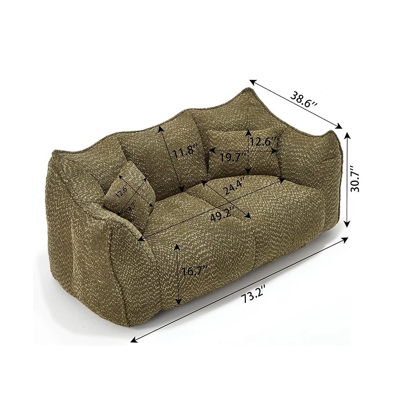 Bean Bag Chair for Adults, Cozy Chenille Sofa, Perfect for Gaming, Reading, and Relaxing-The Pop Home