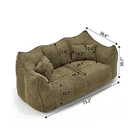 Bean Bag Chair for Adults, Cozy Chenille Sofa, Perfect for Gaming, Reading, and Relaxing-The Pop Home