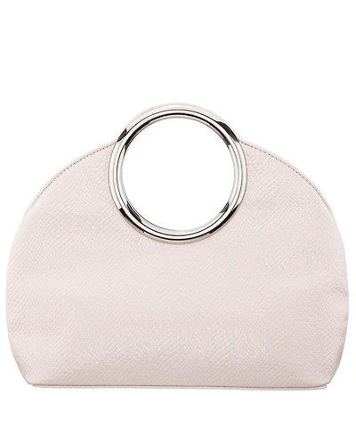 Nina Metal Handles Embossed Snake Hobo Bag