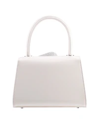 Nina Crystal Flower Embellished Patent Satchel Bag