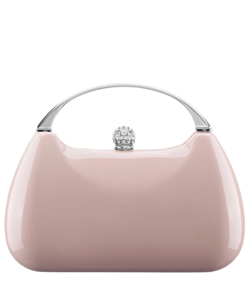 Nina Women's Metallic Minaudiere bag with Metal Handle