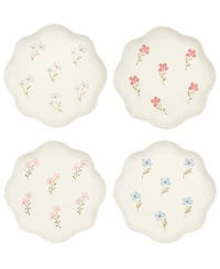Haven Floral Scalloped Salad Plates, Set of 4