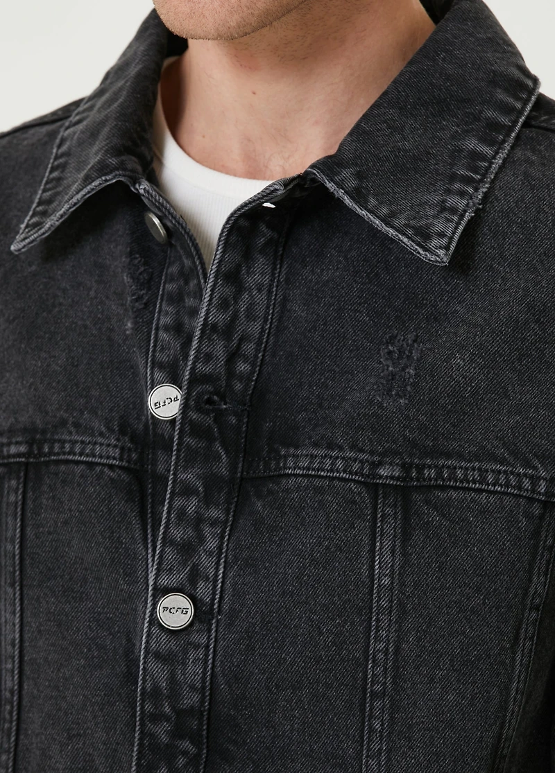 Pcfg Men's Free Heaven Destroyed Denim Jacket