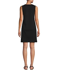 Lands' End Women's Cotton Jersey Notch Neck Dress
