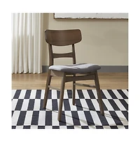 Panel Back Side Chair- Grey (Rta)- Set of 2 Contemporary Brown