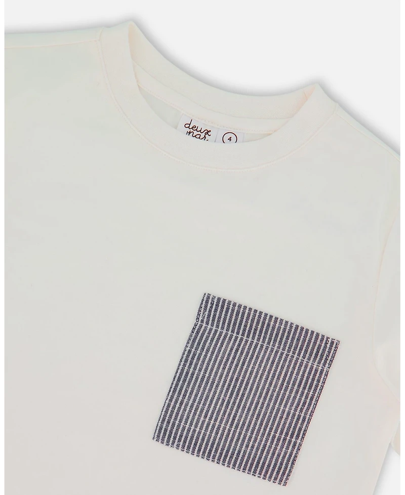 Deux par Deux Big Boys Short Sleeve Tee With Pocket White