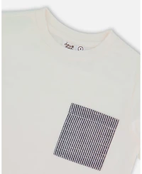 Deux par Deux Big Boys Short Sleeve Tee With Pocket White