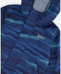 Deux par Boy Printed Packable Windbreaker Blue Wave And Black - Toddler|Child
