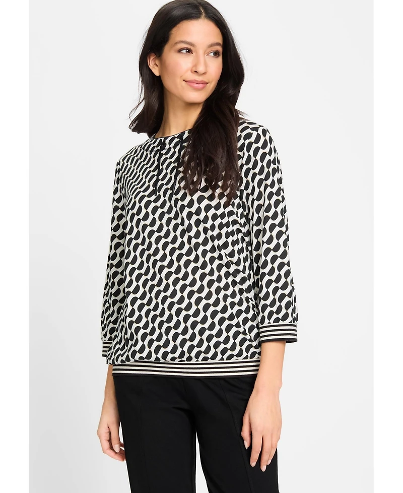 Olsen Women's Geo Print Tee