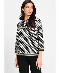 Olsen Women's Geo Print Tee