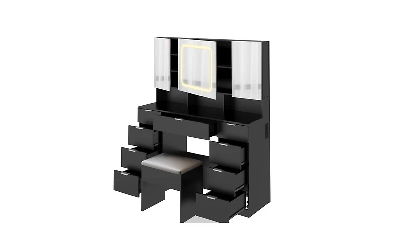Vanity Table Set – Stylish Makeup Desk with Mirror and Storage for Bedroom or Dressing Room