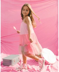 Deux par Toddler Girls Sleeveless Color Block Tulle Dress Pink And Green - Toddler|Child