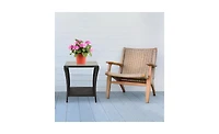 Outdoor Patio Wicker Side Table Stylish and Durable for Garden, Deck, or Use