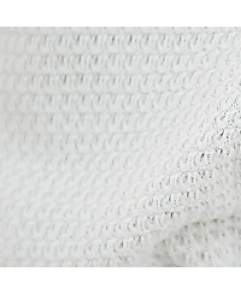 Women's White Waffle Knit Wide Leg Romper