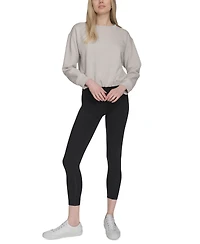 Calvin Klein Women's Logo Fleece Bubble Hem Top
