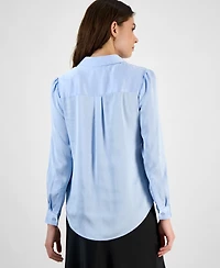 Bar Iii Women's Button-Front Long-Sleeve Blouse, Exclusively at Macy's