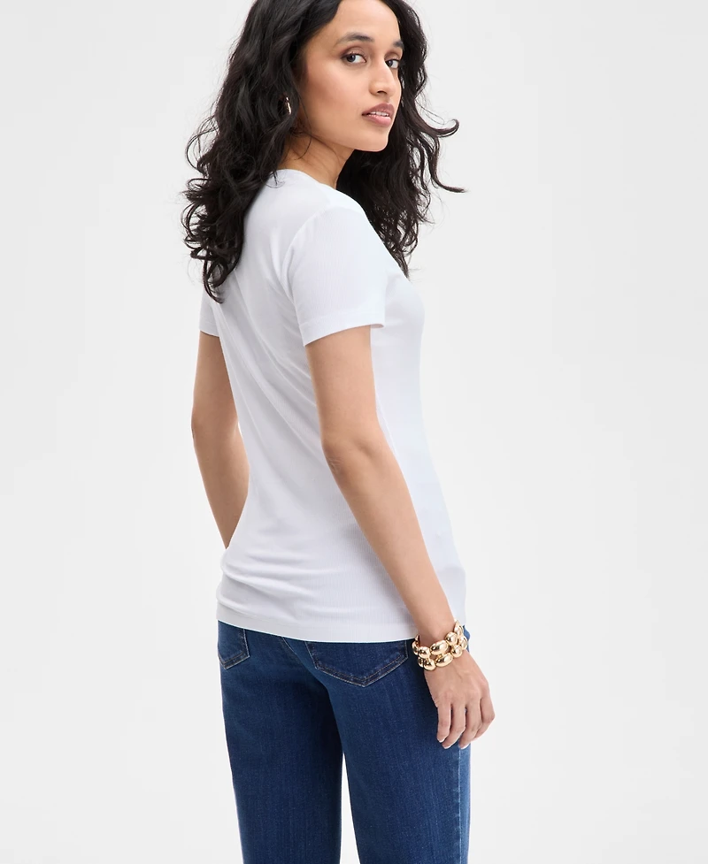 I.n.c. International Concepts Women's Ribbed Scoop-Neck Top, Exclusively at Macy's